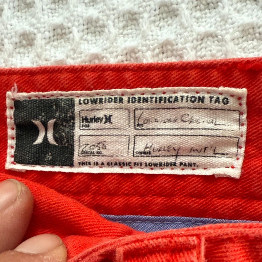 Hurley Women's Lowrider Orange-Red Shorts EUC 13 - Picture 2 of 13